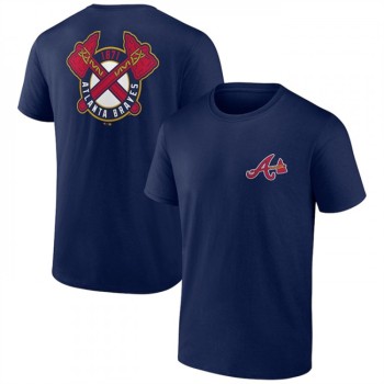 Men's Atlanta Braves Navy Iconic Bring It T-Shirt Men's Atlanta Braves Navy Iconic Bring It T-Shirt