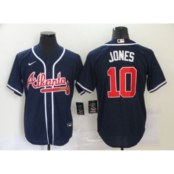 Men's Atlanta Braves #10 Chipper Jones Navy Cool Base Stitched Baseball Jersey Men's Atlanta Braves #10 Chipper Jones Navy Cool Base Stitched Baseball Jersey