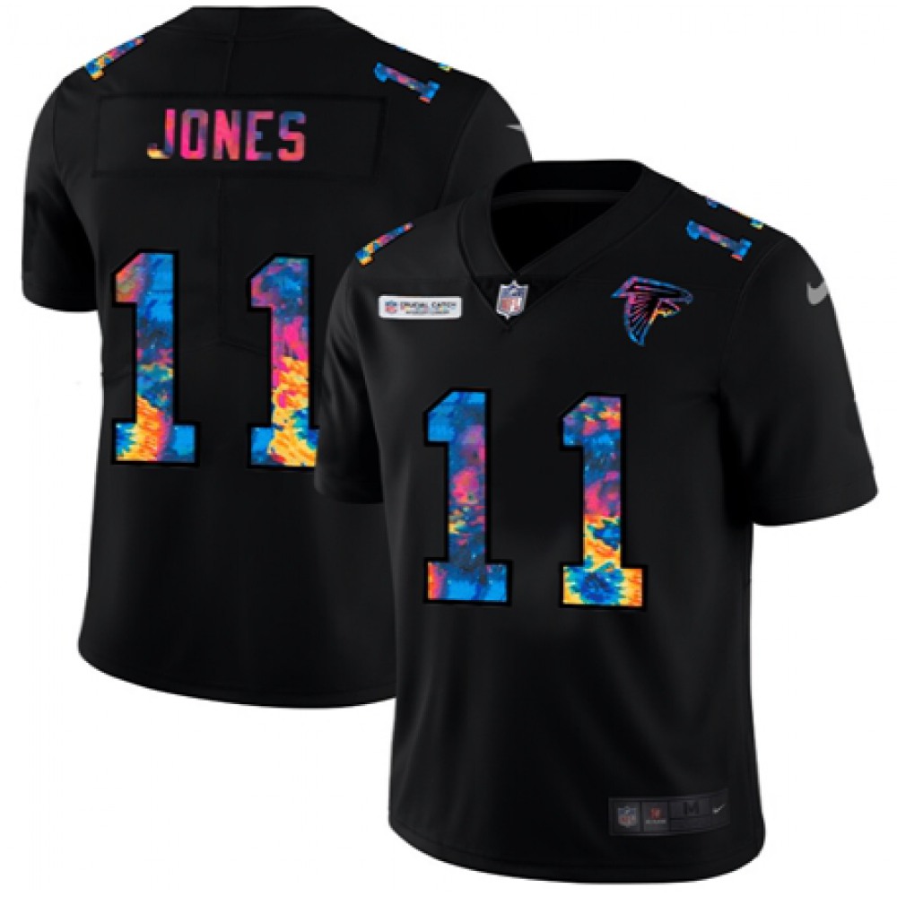 Men's Atlanta Falcons #11 Julio Jones 2020 Black Crucial Catch Limited Stitched Jersey