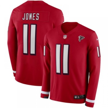 Men's Atlanta Falcons #11 Julio Jones Red Therma Long Sleeve Stitched NFL Jersey Men's Atlanta Falcons #11 Julio Jones Red Therma Long Sleeve Stitched NFL Jersey
