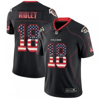 Men's Atlanta Falcons #18 Calvin Ridley Black 2018 USA Flag Fashion Color Rush NFL Limited Stitched Jersey Men's Atlanta Falcons #18 Calvin Ridley Black 2018 USA Flag Fashion Color Rush NFL Limited Stitched Jersey