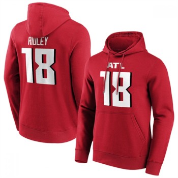 Men's Atlanta Falcons #18 Calvin Ridley Red Hoodie Men's Atlanta Falcons #18 Calvin Ridley Red Hoodie
