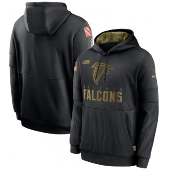 Men's Atlanta Falcons 2020 Black Salute to Service Sideline Performance Pullover Hoodie Men's Atlanta Falcons 2020 Black Salute to Service Sideline Performance Pullover Hoodie