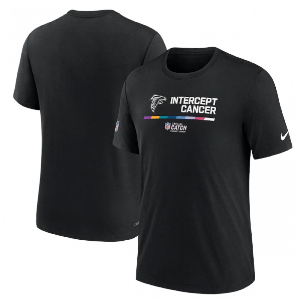 Men's Atlanta Falcons 2022 Black Crucial Catch Performance T-Shirt