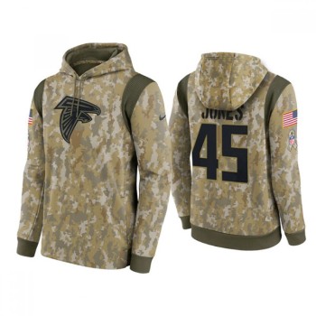 Men's Atlanta Falcons #45 Deion Jones Camo 2021 Salute To Service Therma Performance Pullover Hoodie Men's Atlanta Falcons #45 Deion Jones Camo 2021 Salute To Service Therma Performance Pullover Hoodie