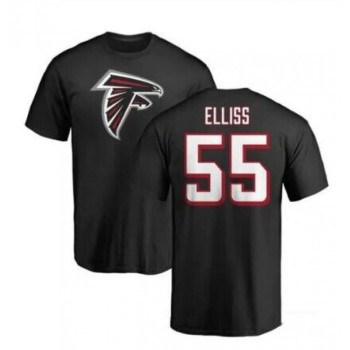 Men's Atlanta Falcons #55 Kaden Elliss Black T-Shirt Men's Atlanta Falcons #55 Kaden Elliss Black T-Shirt