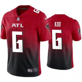 Men's Atlanta Falcons #6 Younghoe Koo New Black/Red Vapor Untouchable Limited Stitched Jersey Men's Atlanta Falcons #6 Younghoe Koo New Black/Red Vapor Untouchable Limited Stitched Jersey