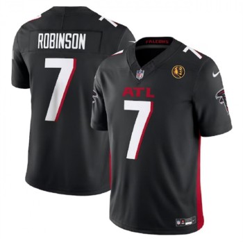 Men's Atlanta Falcons #7 Bijan Robinson Black 2023 F.U.S.E. With John Madden Patch Vapor Limited Stitched Football Jersey Men's Atlanta Falcons #7 Bijan Robinson Black 2023 F.U.S.E. With John Madden Patch Vapor Limited Stitched Football Jersey