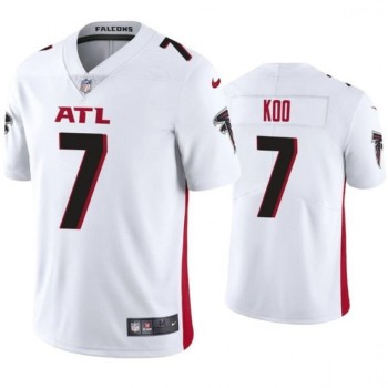 Men's Atlanta Falcons #7 Younghoe Koo New White Vapor Untouchable Limited Stitched Jersey Men's Atlanta Falcons #7 Younghoe Koo New White Vapor Untouchable Limited Stitched Jersey