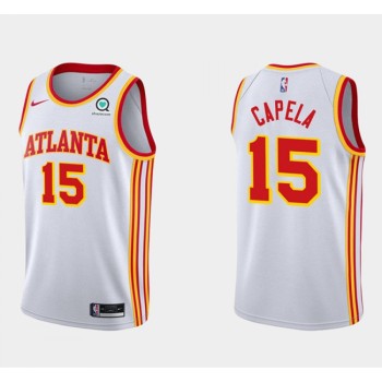 Men's Atlanta Hawks #15 Clint Capela White Stitched NBA Jersey Men's Atlanta Hawks #15 Clint Capela White Stitched NBA Jersey