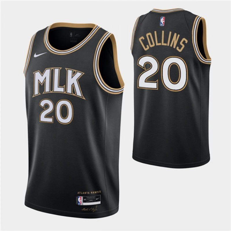 Men's Atlanta Hawks #20 John Collins 2020-21 Black City Edition Stitched Jersey Men's Atlanta Hawks #20 John Collins 2020-21 Black City Edition Stitched Jersey
