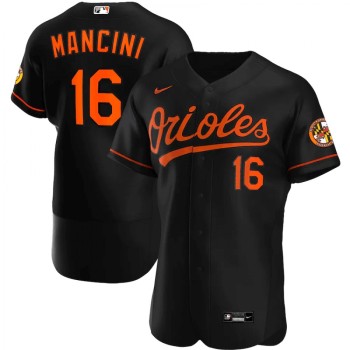 Men's Baltimore Orioles #16 Trey Mancini Black Flex Base Stitched Jersey Men's Baltimore Orioles #16 Trey Mancini Black Flex Base Stitched Jersey