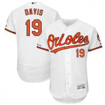 Men's Baltimore Orioles #19 Chris Davis White Flex Base Stitched MLB Jersey Men's Baltimore Orioles #19 Chris Davis White Flex Base Stitched MLB Jersey