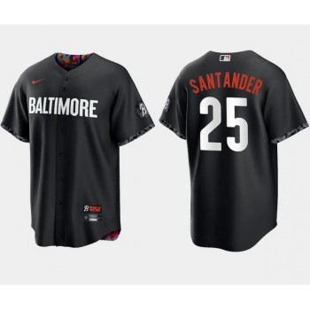 Men's Baltimore Orioles #25 Anthony Santander Black 2023 City Connect Cool Base Stitched Baseball Jersey Men's Baltimore Orioles #25 Anthony Santander Black 2023 City Connect Cool Base Stitched Baseball Jersey