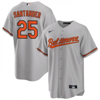 Men's Baltimore Orioles #25 Anthony Santander Grey Cool Base Stitched Jersey Men's Baltimore Orioles #25 Anthony Santander Grey Cool Base Stitched Jersey