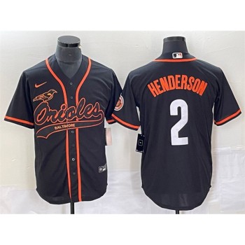 Men's Baltimore Orioles #2 Gunnar Henderson Black City Connect Cool Base Stitched Baseball Jersey Men's Baltimore Orioles #2 Gunnar Henderson Black City Connect Cool Base Stitched Baseball Jersey