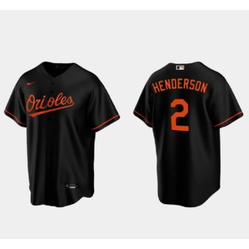 Men's Baltimore Orioles #2 Gunnar Henderson Black Cool Base Stitched Jersey Men's Baltimore Orioles #2 Gunnar Henderson Black Cool Base Stitched Jersey