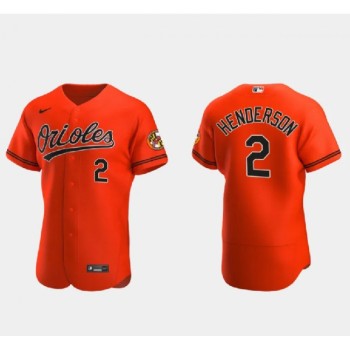 Men's Baltimore Orioles #2 Gunnar Henderson Orange Flex Base Stitched Baseball Jersey Men's Baltimore Orioles #2 Gunnar Henderson Orange Flex Base Stitched Baseball Jersey