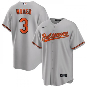 Men's Baltimore Orioles #3 Jorge Mateo Grey Cool Base Stitched Jersey Men's Baltimore Orioles #3 Jorge Mateo Grey Cool Base Stitched Jersey