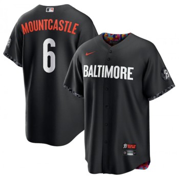Men's Baltimore Orioles #6 Ryan Mountcastle Black 2023 City Connect Cool Base Stitched Baseball Jersey Men's Baltimore Orioles #6 Ryan Mountcastle Black 2023 City Connect Cool Base Stitched Baseball Jersey