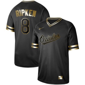 Men's Baltimore Orioles #8 Cal Ripken Jr Black Gold Stitched MLB Jersey Men's Baltimore Orioles #8 Cal Ripken Jr Black Gold Stitched MLB Jersey