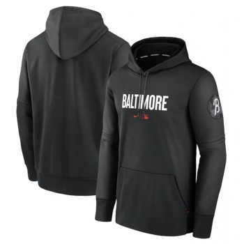 Men's Baltimore Orioles Black 2023 City Connect Performance Pullover Hoodie Men's Baltimore Orioles Black 2023 City Connect Performance Pullover Hoodie