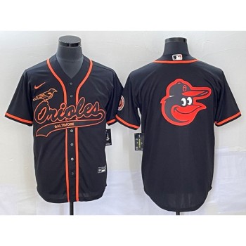 Men's Baltimore Orioles Black Team Big Logo Cool Base Stitched Jersey Men's Baltimore Orioles Black Team Big Logo Cool Base Stitched Jersey