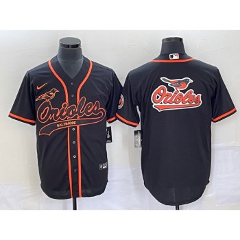 Men's Baltimore Orioles Black Team Big Logo Cool Base Stitched Jersey Men's Baltimore Orioles Black Team Big Logo Cool Base Stitched Jersey