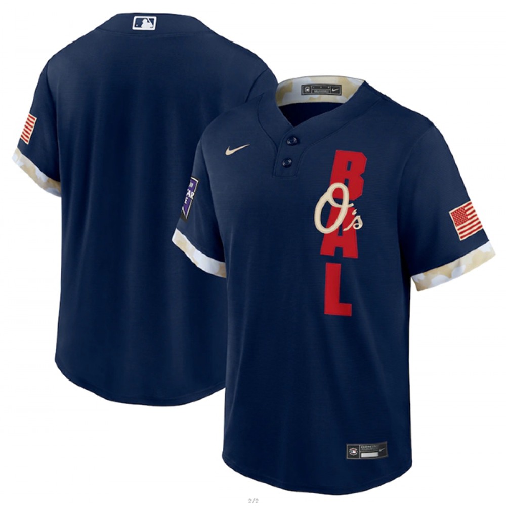Men's Baltimore Orioles Blank 2021 Navy All-Star Cool Base Stitched MLB Jersey