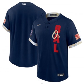 Men's Baltimore Orioles Blank 2021 Navy All-Star Cool Base Stitched MLB Jersey Men's Baltimore Orioles Blank 2021 Navy All-Star Cool Base Stitched MLB Jersey