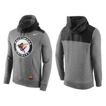 Men's Baltimore Orioles Gray Cooperstown Collection Hybrid Pullover Hoodie Men's Baltimore Orioles Gray Cooperstown Collection Hybrid Pullover Hoodie