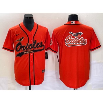 Men's Baltimore Orioles Orange Team Big Logo Cool Base Stitched Jersey Men's Baltimore Orioles Orange Team Big Logo Cool Base Stitched Jersey