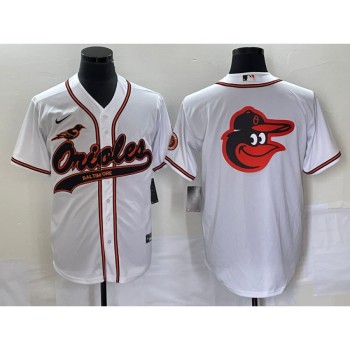Men's Baltimore Orioles White Team Big Logo Cool Base Stitched Jersey Men's Baltimore Orioles White Team Big Logo Cool Base Stitched Jersey