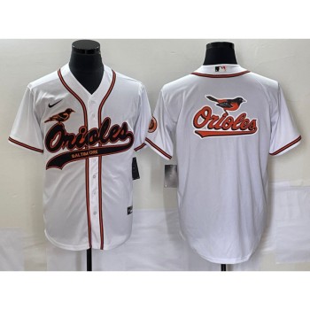 Men's Baltimore Orioles White Team Big Logo Cool Base Stitched Jersey Men's Baltimore Orioles White Team Big Logo Cool Base Stitched Jersey