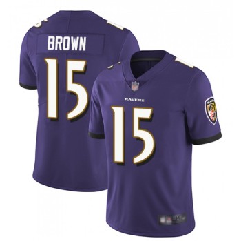 Men's Baltimore Ravens #15 Marquise Brown Purple Vapor Untouchable Limited NFL Jersey Men's Baltimore Ravens #15 Marquise Brown Purple Vapor Untouchable Limited NFL Jersey