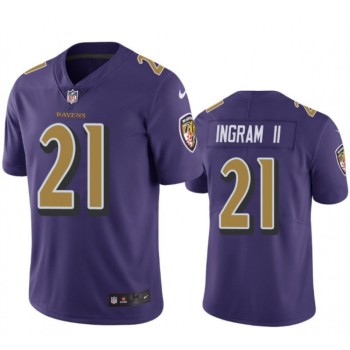 Men's Baltimore Ravens #21 Mark Ingram II Purple Color Rush NFL Jersey Men's Baltimore Ravens #21 Mark Ingram II Purple Color Rush NFL Jersey