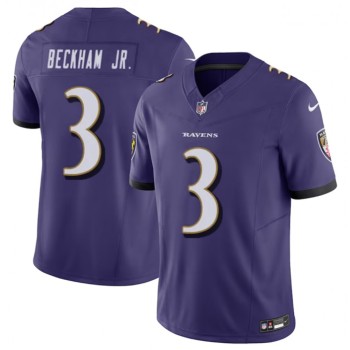 Men's Baltimore Ravens #3 Odell Beckham Jr. Purple 2023 F.U.S.E. Vapor Untouchable Stitched Football Jersey Men's Baltimore Ravens #3 Odell Beckham Jr. Purple 2023 F.U.S.E. Vapor Untouchable Stitched Football Jersey