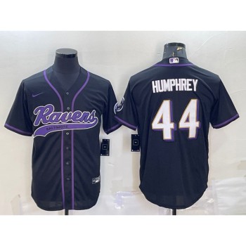 Men's Baltimore Ravens #44 Marlon Humphrey Black With Patch Cool Base Stitched Baseball Jersey Men's Baltimore Ravens #44 Marlon Humphrey Black With Patch Cool Base Stitched Baseball Jersey