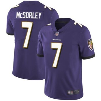 Men's Baltimore Ravens #7 Trace McSorley Purple Vapor Untouchable Limited Jersey Men's Baltimore Ravens #7 Trace McSorley Purple Vapor Untouchable Limited Jersey