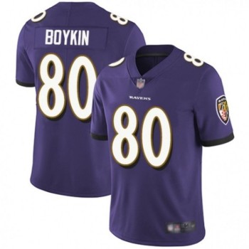 Men's Baltimore Ravens #80 Miles Boykin Purple Vapor Untouchable Limited Jersey Men's Baltimore Ravens #80 Miles Boykin Purple Vapor Untouchable Limited Jersey