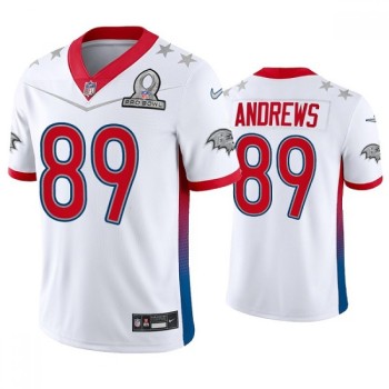 Men's Baltimore Ravens #89 Mark Andrews 2022 White AFC Pro Bowl Stitched Jersey Men's Baltimore Ravens #89 Mark Andrews 2022 White AFC Pro Bowl Stitched Jersey