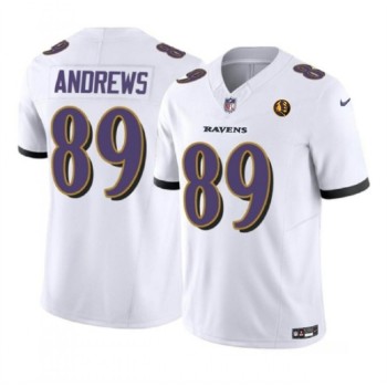 Men's Baltimore Ravens #89 Mark Andrews White 2023 F.U.S.E. With John Madden Patch Vapor Limited Football Jersey Men's Baltimore Ravens #89 Mark Andrews White 2023 F.U.S.E. With John Madden Patch Vapor Limited Football Jersey