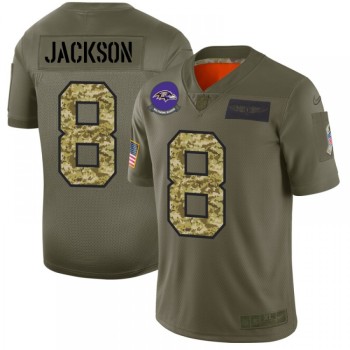 Men's Baltimore Ravens #8 Lamar Jackson 2019 Olive/Camo Salute To Service Limited Stitched NFL Jersey Men's Baltimore Ravens #8 Lamar Jackson 2019 Olive/Camo Salute To Service Limited Stitched NFL Jersey