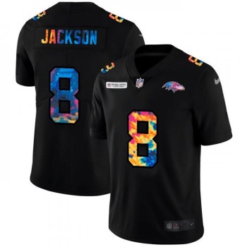 Men's Baltimore Ravens #8 Lamar Jackson 2020 Black Crucial Catch Limited Stitched Jersey Men's Baltimore Ravens #8 Lamar Jackson 2020 Black Crucial Catch Limited Stitched Jersey