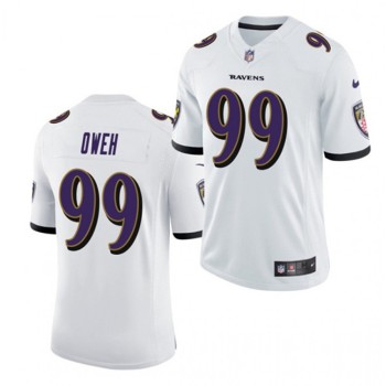 Men's Baltimore Ravens #99 Jayson Oweh White 2021 Vapor Untouchable Limited Stitched Jersey Men's Baltimore Ravens #99 Jayson Oweh White 2021 Vapor Untouchable Limited Stitched Jersey