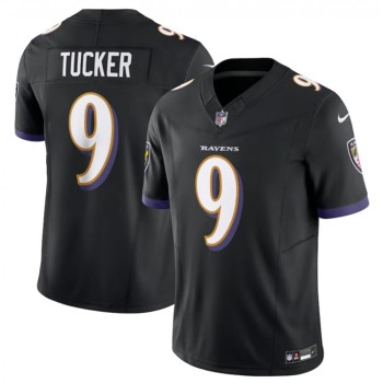 Men's Baltimore Ravens #9 Justin Tucker Black 2023 F.U.S.E Vapor Jersey Men's Baltimore Ravens #9 Justin Tucker Black 2023 F.U.S.E Vapor Jersey