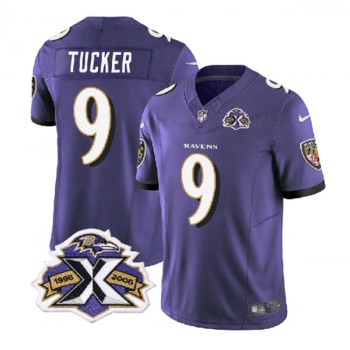 Men's Baltimore Ravens #9 Justin Tucker Purple 2023 F.U.S.E With Patch Throwback Vapor Limited Jersey Men's Baltimore Ravens #9 Justin Tucker Purple 2023 F.U.S.E With Patch Throwback Vapor Limited Jersey