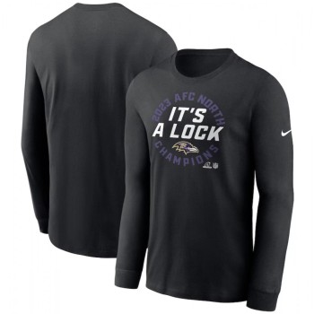 Men's Baltimore Ravens Black 2023 AFC North Division Champions Locker Room Trophy Collection Long Sleeve T-Shirt Men's Baltimore Ravens Black 2023 AFC North Division Champions Locker Room Trophy Collection Long Sleeve T-Shirt