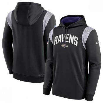 Men's Baltimore Ravens Black Sideline Stack Performance Pullover Hoodie 002 Men's Baltimore Ravens Black Sideline Stack Performance Pullover Hoodie 002
