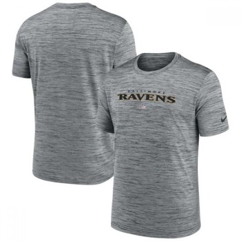 Men's Baltimore Ravens Grey Velocity Performance T-Shirt Men's Baltimore Ravens Grey Velocity Performance T-Shirt